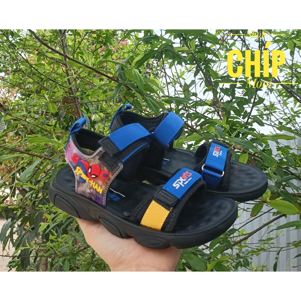 sandal bé trai dép quai hậu đi học cho bé có size đại khâu đế chìm đế chống trượt QCCC full hộp nhện 999 ( ảnh thật )