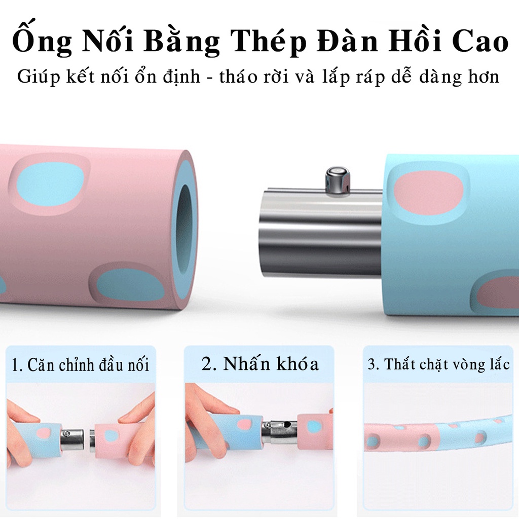 Ảnh Vòng Lắc Eo Giảm Mỡ Bụng Lõi Thép Không Gỉ Tập Bụng Thon Massage Điều Chỉnh Được Trọng Lượng Hãng Amalife 3