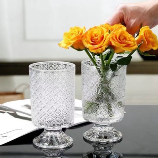 (Giá dùng thử) Bình hoa thủy tinh dạng Ly mẫu mới siêu đẹp De'cor 90, lọ hoa thủy tinh cao cấp sang trọng