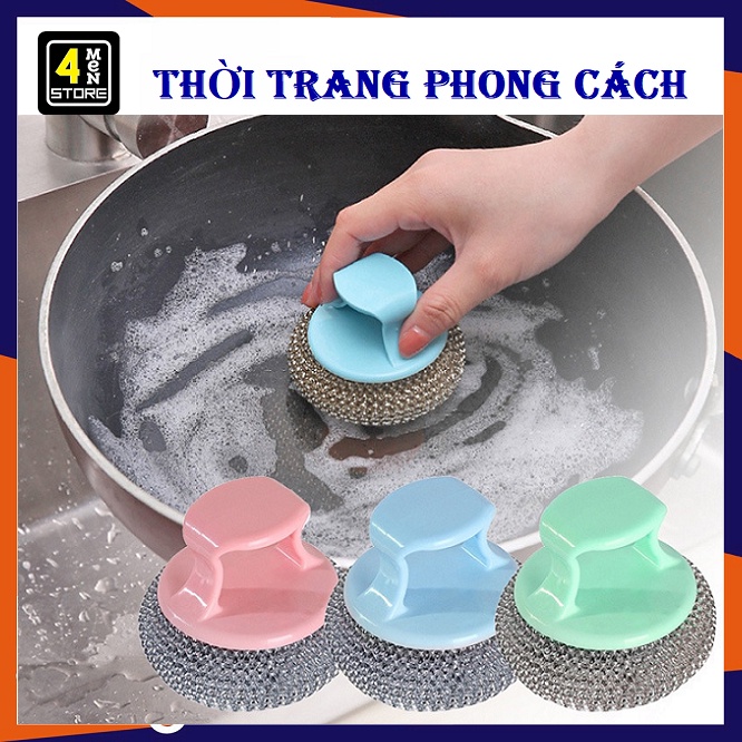 Cọ Chà xoong nồi BÚI SẮT KHÔNG RỈ có tay cầm sạch sẽ tiện lợi - cọ bếp ...