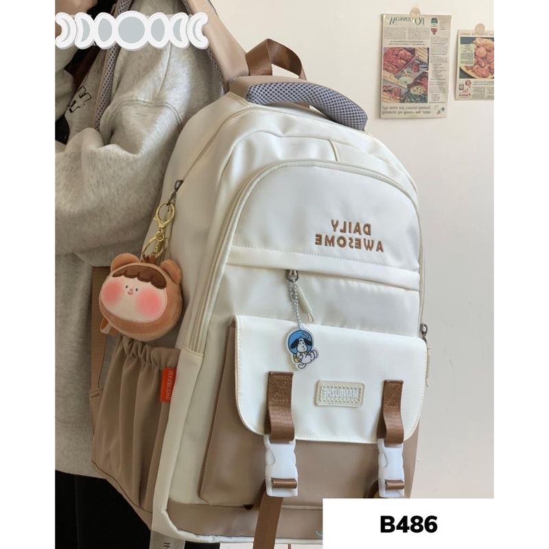 Balo nam nữ đi học phối màu thời trang ulzzang hàn quốc size lớn Daily awesome vừa lap 15.6 in B486 gaga store