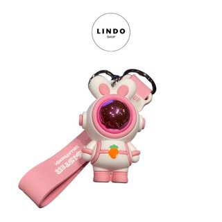 Móc Khóa Phi Hành Gia Thỏ Hồng LINDO, Quà Tặng Đáng Yêu, Móc Khóa Dễ Thương, Xinh Xắn, Treo Balo, Cặp