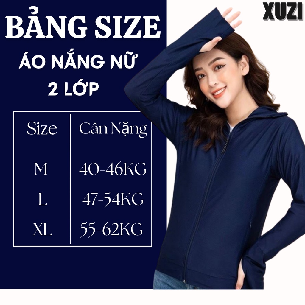 áo chống nắng nữ 2 lớp XUZI áo khoác chống nắng thân ngắn vải thông hơi đai gấu to dày dặn ngăn tia UV bảo vệ làn da | BigBuy360 - bigbuy360.vn