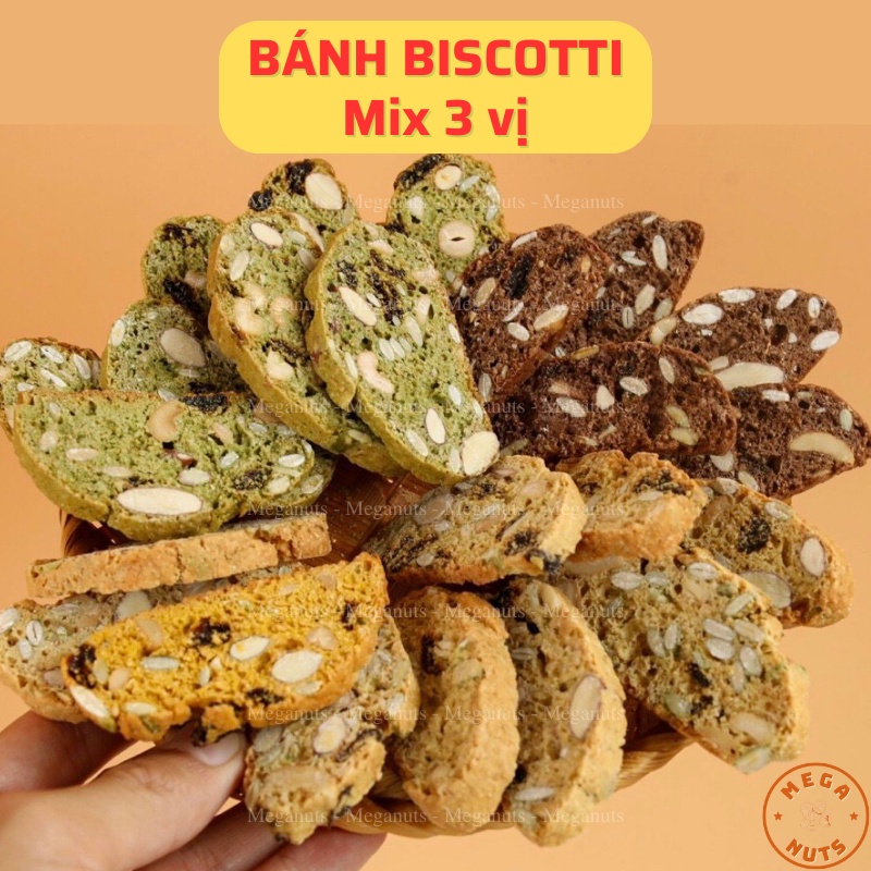 Bánh Biscotti Ăn Kiêng Nguyên Cám Mix 3 Vị