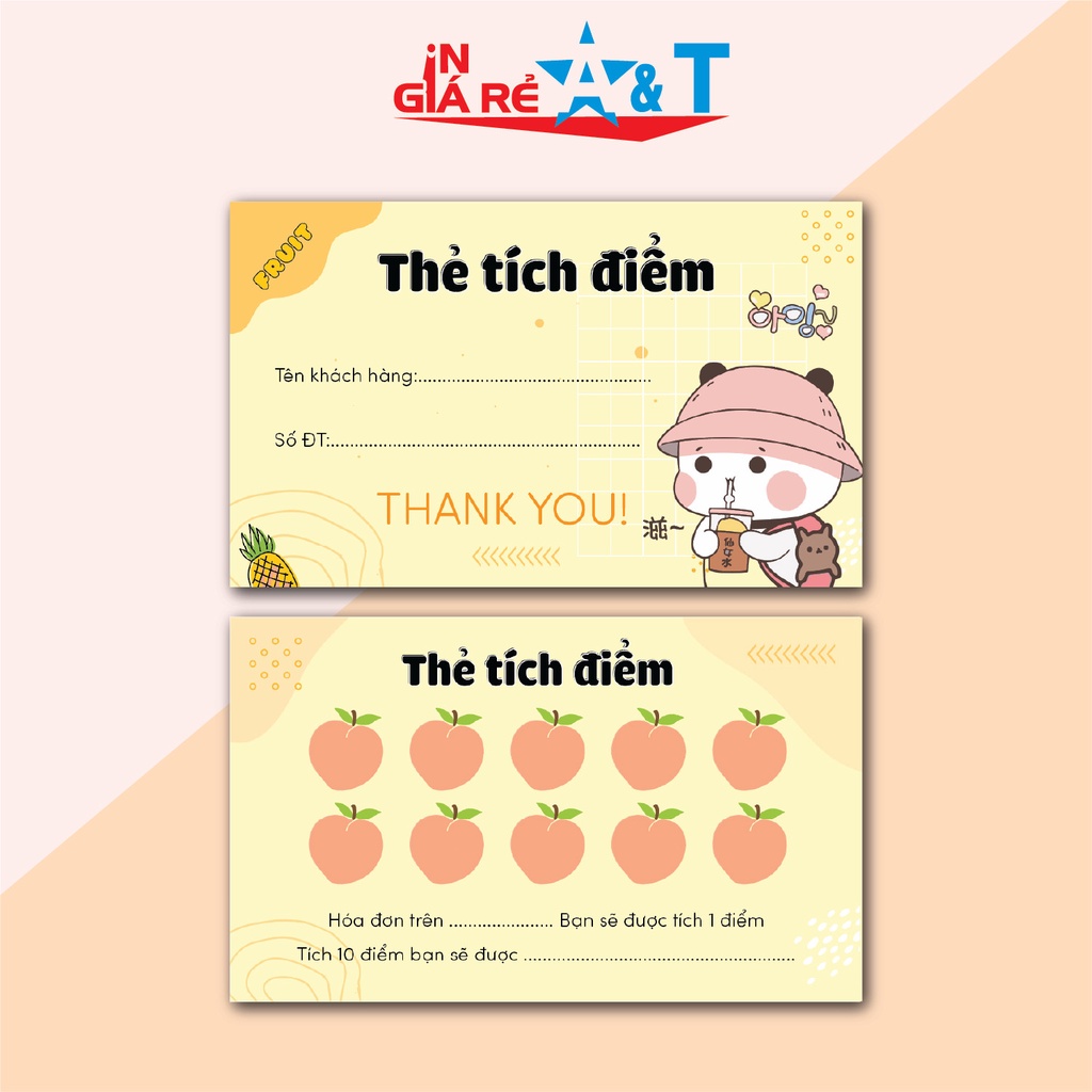 THẺ TÍCH ĐIỂM TRÁI CÂY - ĐỒ UỐNG -CARD TÍCH ĐIỂM MUA HÀNG GIÁ RẺ (HÀNG CÓ SẴN)