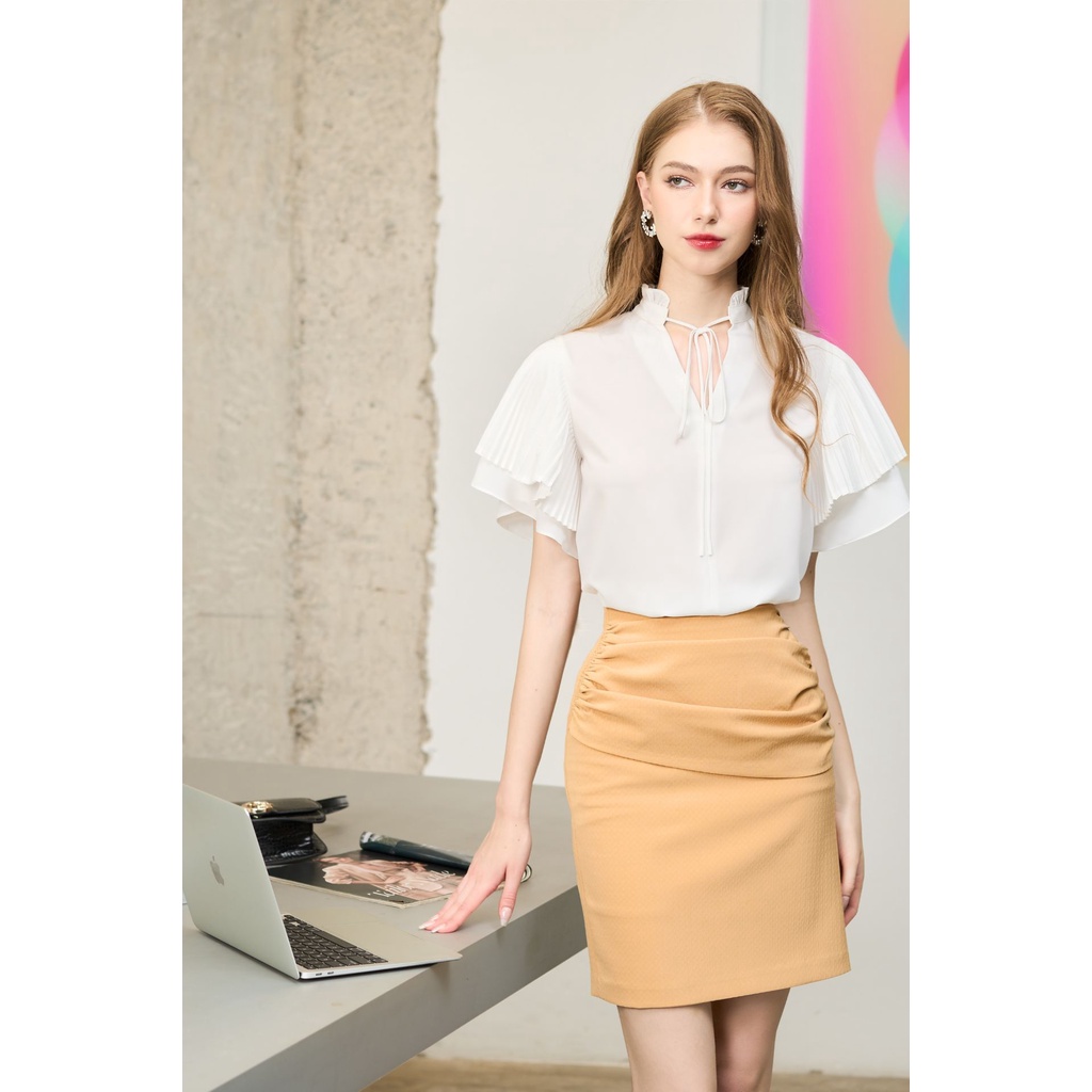 Vella Fashion Chân váy bút chì ngắn che bụng VV23010