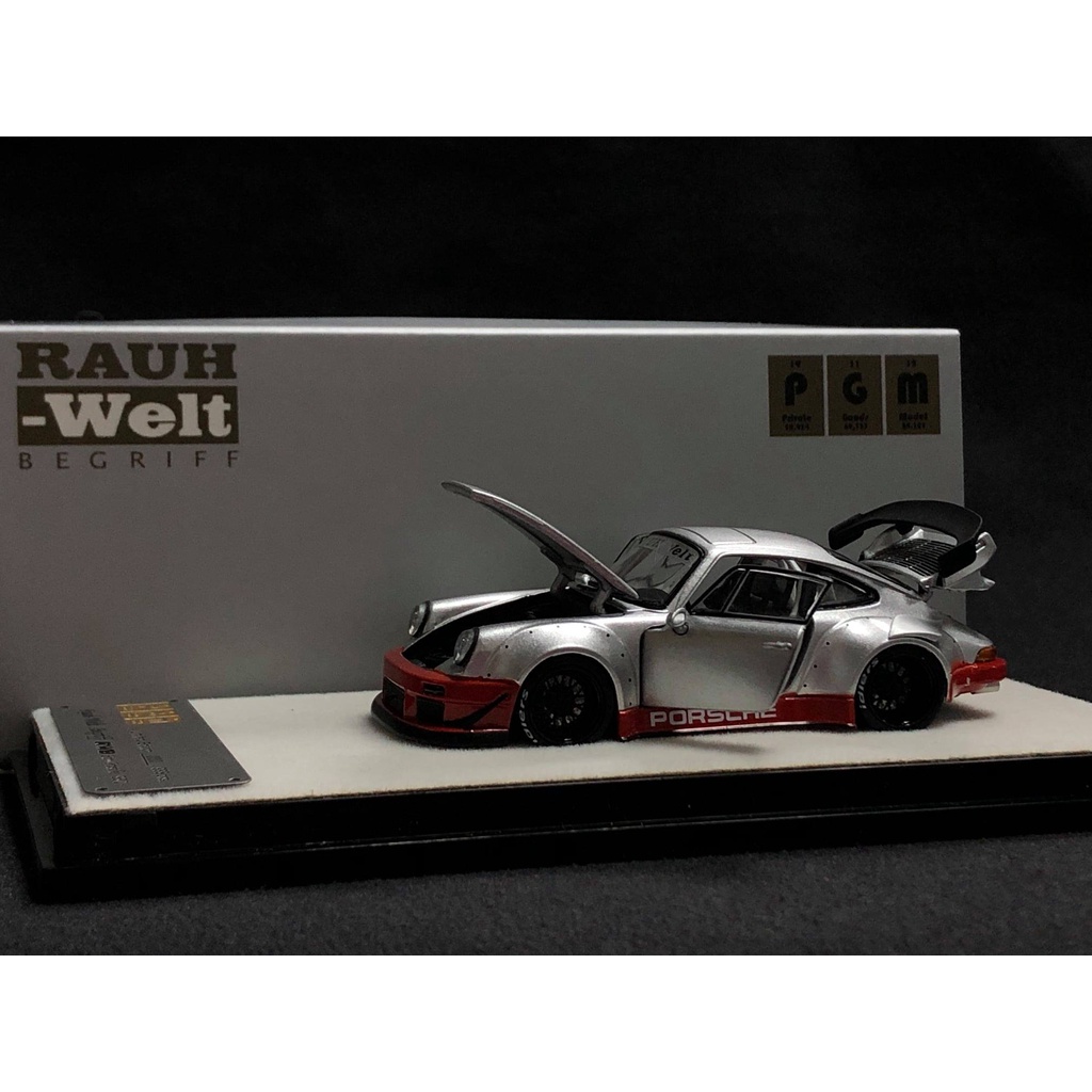 PGM 1:64 Porsche 911 RWB 930 Grigio Cemento – Versione Lusso Con Base – PGM-640208