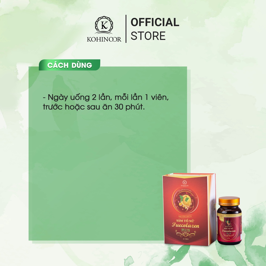Ảnh Viên uống đẹp da Sâm tố nữ Puecolazen Plus Kohinoor 45 viên 2