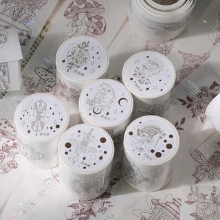 Washi Tape Cổ Trang Phong Cảnh Caro Vintage Sticker Cute Dán Sổ Kiểu Ánh Nhũ Timo WS36