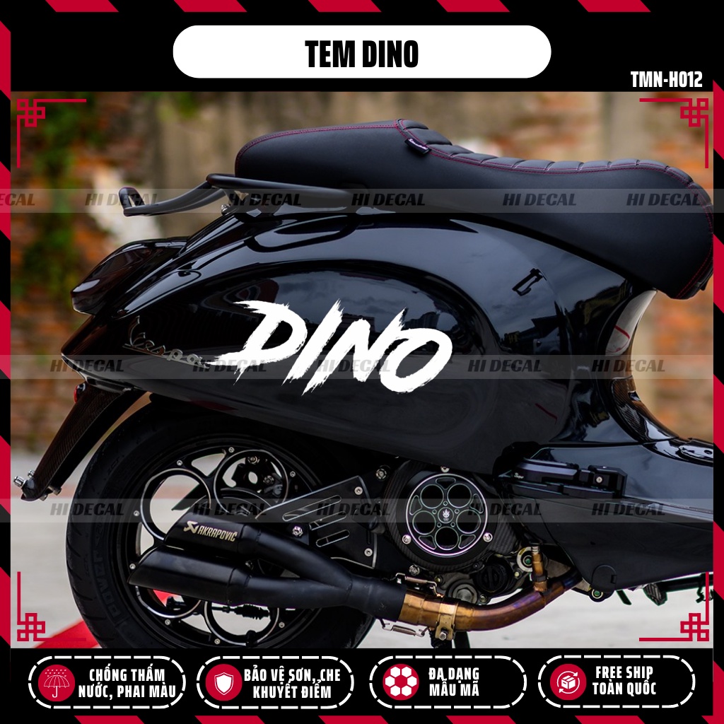 Tem Dán Xe Sticker DINO Phản Quang | TMN-H006 | Decal Sticker Cao Cấp Chống Nước, Chống Phai Màu
