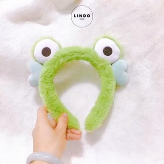 [Quà tặng dễ thương] Bờm tóc - Cài Tóc Ếch Xanh LINDO Xinh Xắn, Dễ Thương, Phủ Lông Nhung Mềm Mại