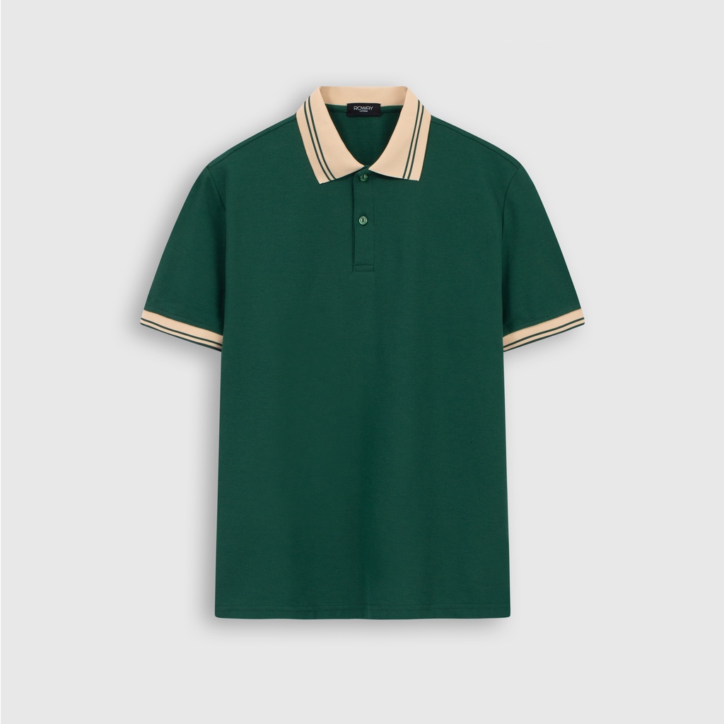 Áo Polo nam ROWAY cotton thoáng mát, thấm hút, form regular, polo xanh ...