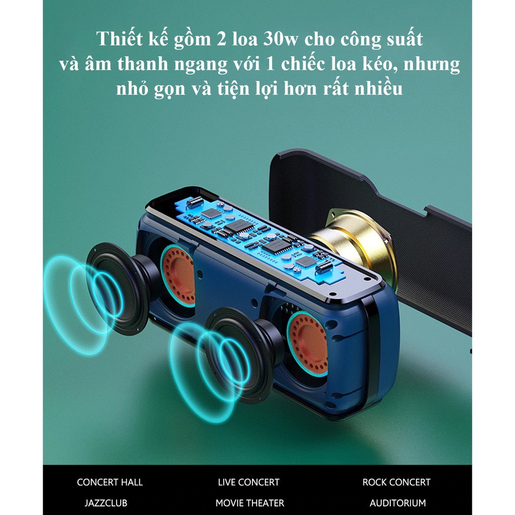 Loa Bluetooth 5.0 di động Xdobo X8 II, Công suất 60W, TWS Bass, Chống Nước IPX5, Thời Gian Phát 15H | BigBuy360 - bigbuy360.vn