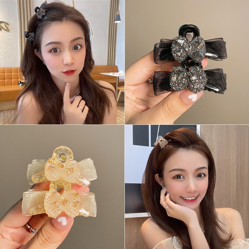 Kẹp Tóc Hình Nơ Đính Đá Thời Trang Cho Nữ