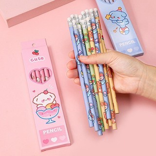 [ Hộp 6 Cây ] Bút Chì 2B Gỗ Cute Vẽ Có Tẩy Cho Bé Văn Phòng Phẩm Dễ Thương  Timo VPB25