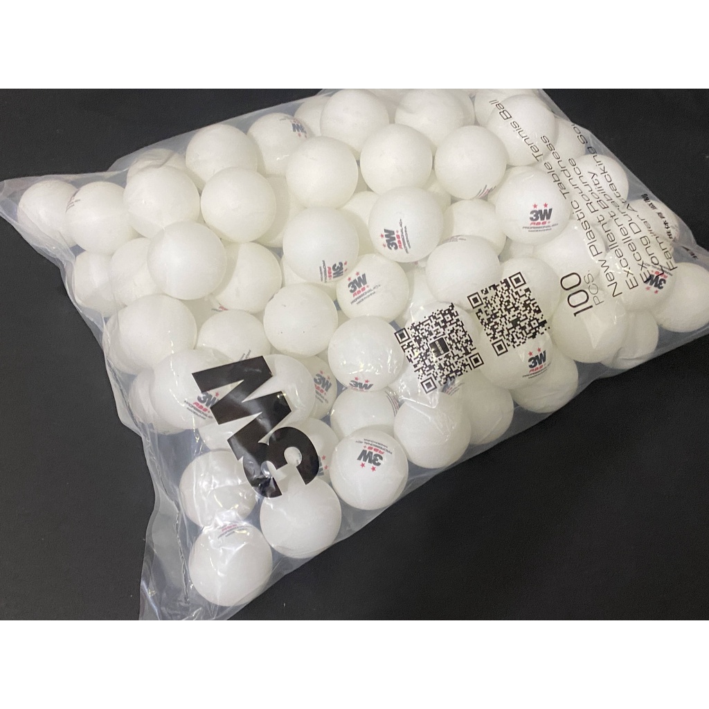 [200 quả] bóng tập luyện tiêu chuẩn  Sanwei 3w (Banh bóng bàn Sanwei 3w 200 trái)