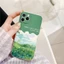 Ốp lưng mềm chống sốc đồng cỏ xanh dễ thương đẹp Cho iPhone 14 13 12 11 Pro Max SE 2020 X XR XS 8 7 ip 6S 6 Plus e2094