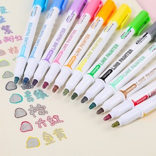 DIY - Bút màu nhũ có nét viền sẵn - Bút Outline marker kim tuyến trang trí đồ thủ công tiện dụng 🐻🌻🌻