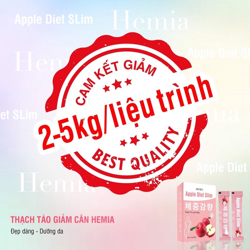 Ảnh Combo thạch táo giảm cân Hemia 1 hộp 10 cái và bột gao lứt như ý 900g tác dụng giảm cân an toàn tại nhà 4