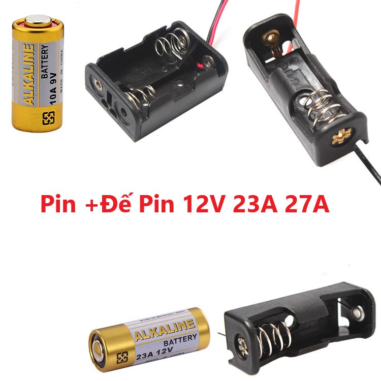 Pin 12V 23A Dùng Cho Remote RF Đế 1, 2 Pin 12V, 24V 23A 27A | Shopee ...