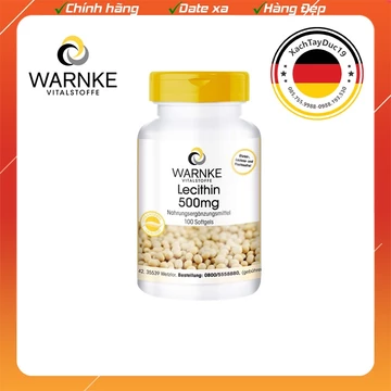 Mầm Đậu Nành Đức Warnke Gesundheit Lecithin 500mg tăng kích thước vòng 1, hỗ trợ làm đẹp da