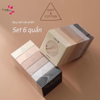 Set 6 quần lót nữ su thạch hộp mini sang trọng,siêu mềm mịn,không viền A25 Phương Linh Underwear