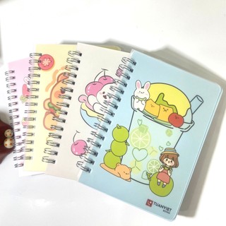 Sổ lò xo kẻ ngang 200 trang A6 TUANVIET BOOKS Bìa Nhựa Hoạt Hình Dễ Thương