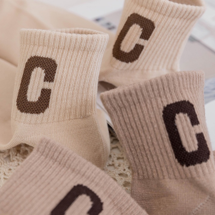 Tất vớ nam nữ cổ trung basic 3B chữ C chất cotton pha thoáng khí, khử mùi, êm chân [ Ảnh thật]