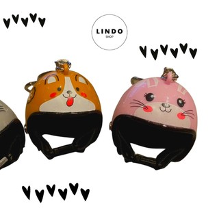 Móc Khóa Mũ Bảo Hiểm Dễ Thương LINDO, quà tặng đáng yêu, Móc Khóa Treo Balo, Cặp