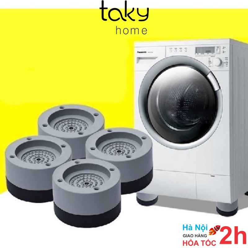 Set 4 Chân Đế Máy Giặt TakyHome, Miếng Đệm Cao Su Lót Chân Máy Giặt Chống Ồn, Chống Rung, Tiện Dụng, An Toàn. 5960
