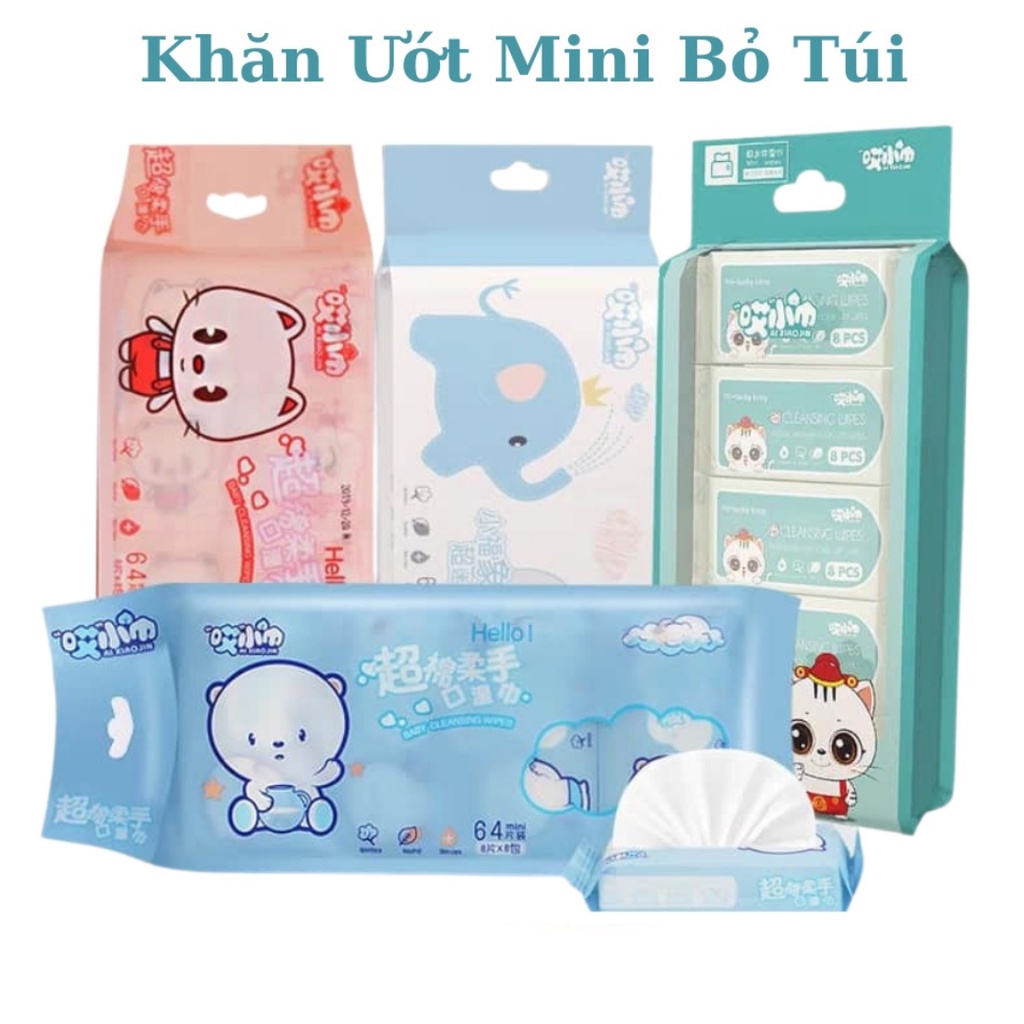 [ Hỏa Tốc ] COMBO Bịch Khăn Giấy Ướt Mini Dễ Thương Bỏ Túi Tiện Lợi ( túi 8 gói )