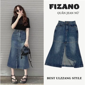 Chân váy jean đuôi cá chân váy bò lên form năng động cực tôn dáng hợp thời trang Fizano - 666