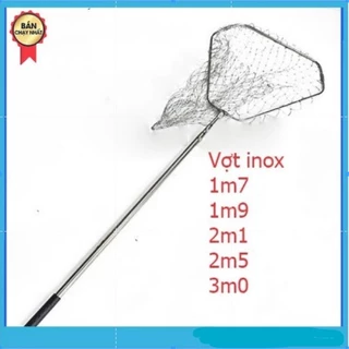 Vợt vớt cá Inox - vợt câu cá thu gọn - 1m5 - 1m7 - 1m9 - 2m1 - 3m