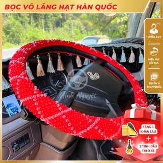 Bao tay vô lăng, bọc tay nắm xe ô tô, xe tải bằng Hạt cườm Hàn quốc chống mồ hôi tay