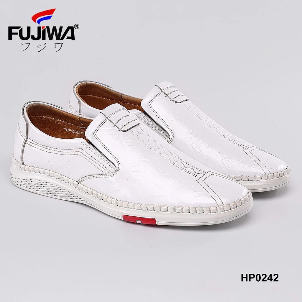 Giày Lười Da Bò Nam FUJIWA - HP0242. Form Chuẩn Size. Rất Đẹp, Phù Hợp Với Mọi Lứa Tuổi. Còn Trắng, Size 43