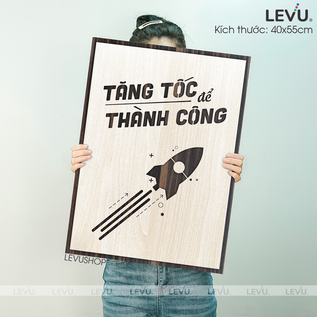 [Tăng tốc để thành công] Tranh văn phòng tạo động lực làm việc LEVU026