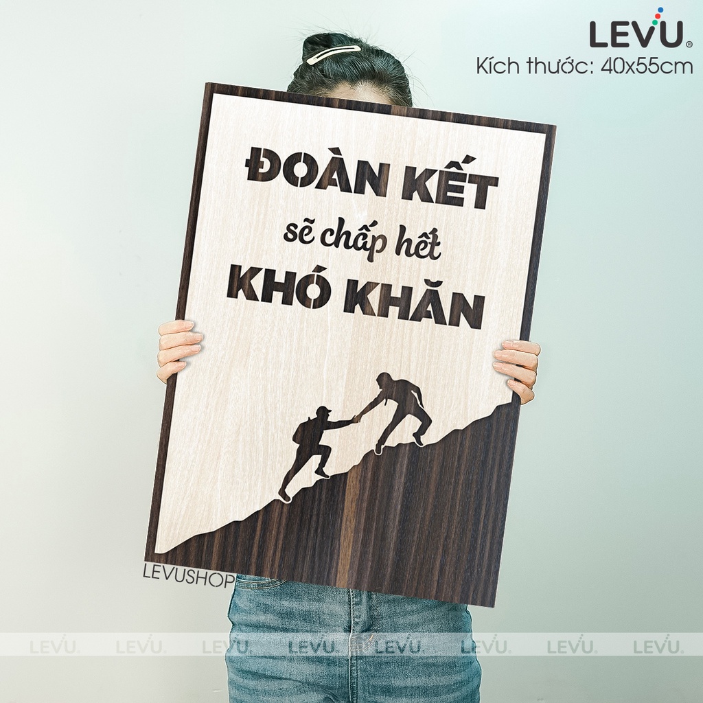 Tranh Tạo Động Lực Gỗ LEVU058 nâng cao tinh thần làm việc nhóm