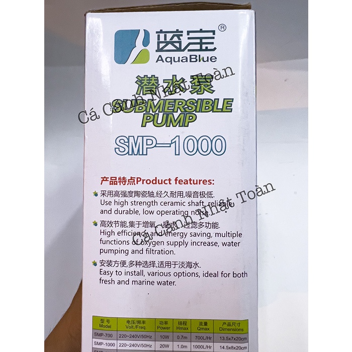 MÁY BƠM LỌC NƯỚC BỂ CÁ CẢNH AQUABLUE SMP-1000, 1500