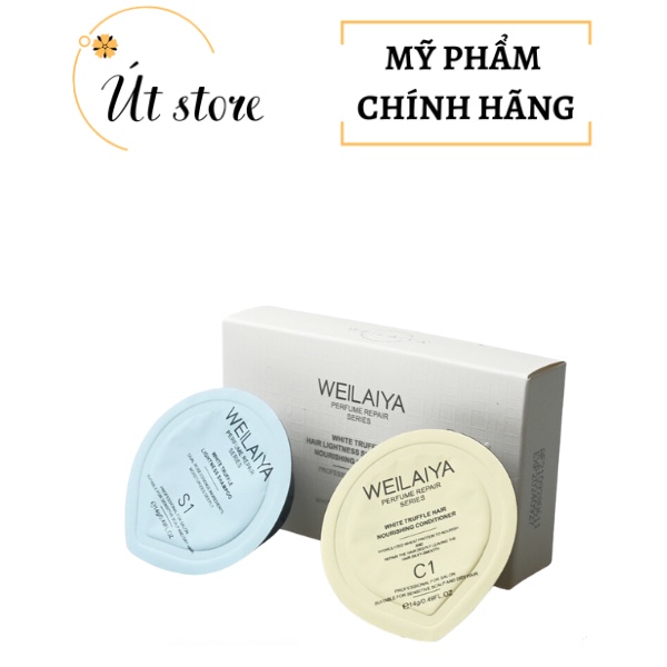 Dầu gội dầu xả phục hồi tóc đa tầng nấm Truffle Weilaiya 14g+14g - Út store