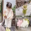 Set bộ quần áo bé gái TB283 TN284 Bộ đũi gân bèo chéo bé gái