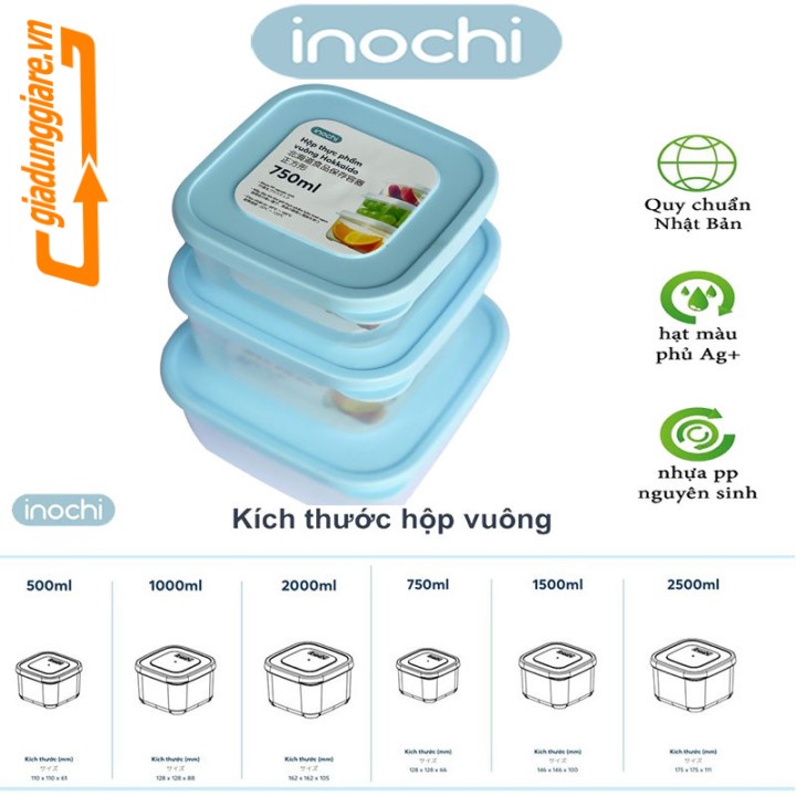 [6 size] Hộp Thực Phẩm INOCHI (Hộp Vuông) Nhựa nguyên sinh không mùi ...