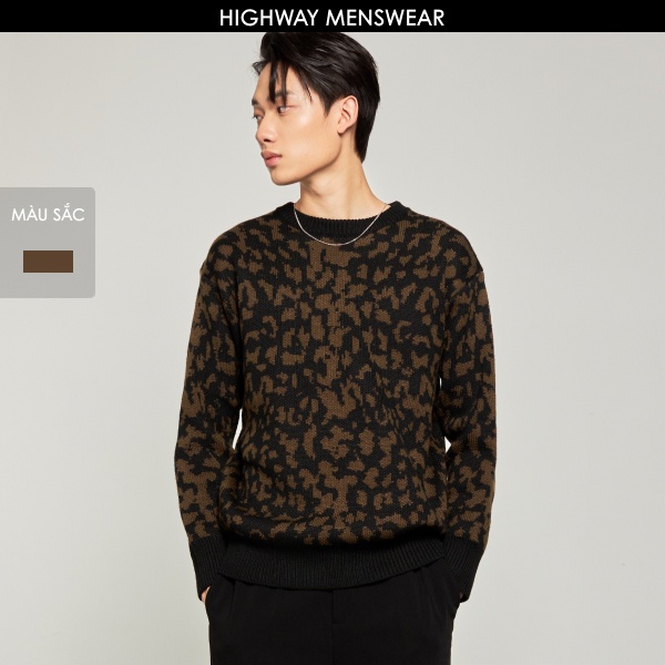 Áo len trơn nam dệt sợi dày dặn Highway (Menswear) Leopard