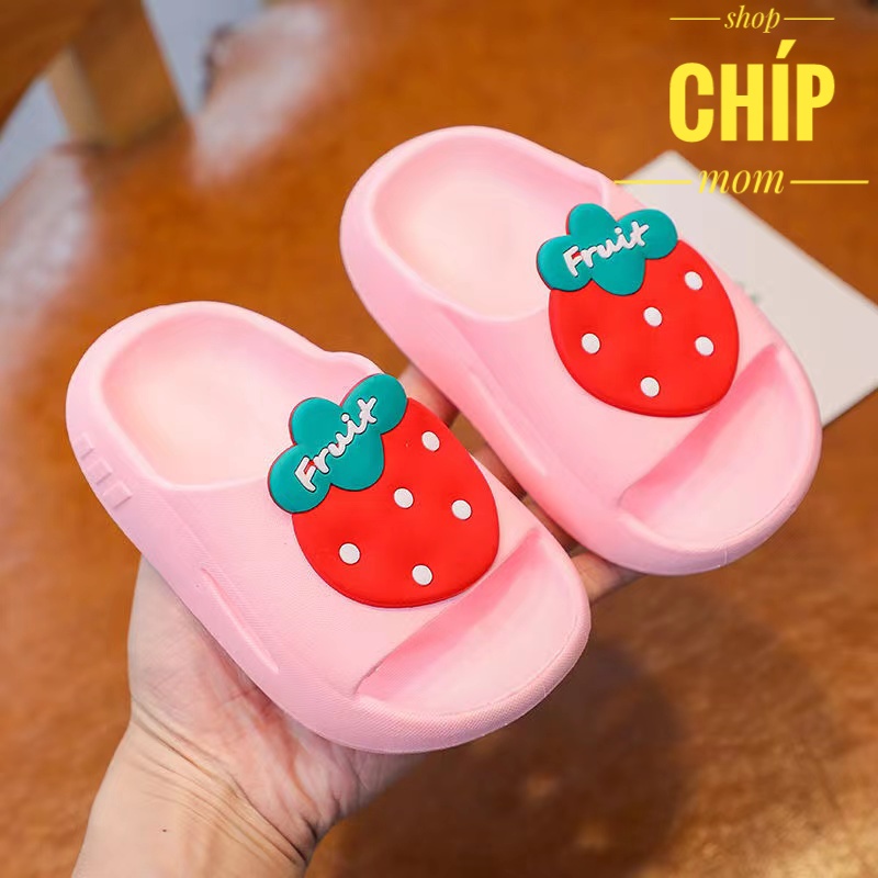 sandal bé gái dép quai hậu cho bé trai hoa quả cam dứa dâu bơ đi mưa đi biển mùa hè đúc êm chân chống trượt DL238