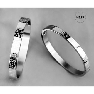 Vòng tay Bát Nhã Tâm Kinh 6mm hình tròn siêu đẹp, Titan bền màu, không đen, không gỉ