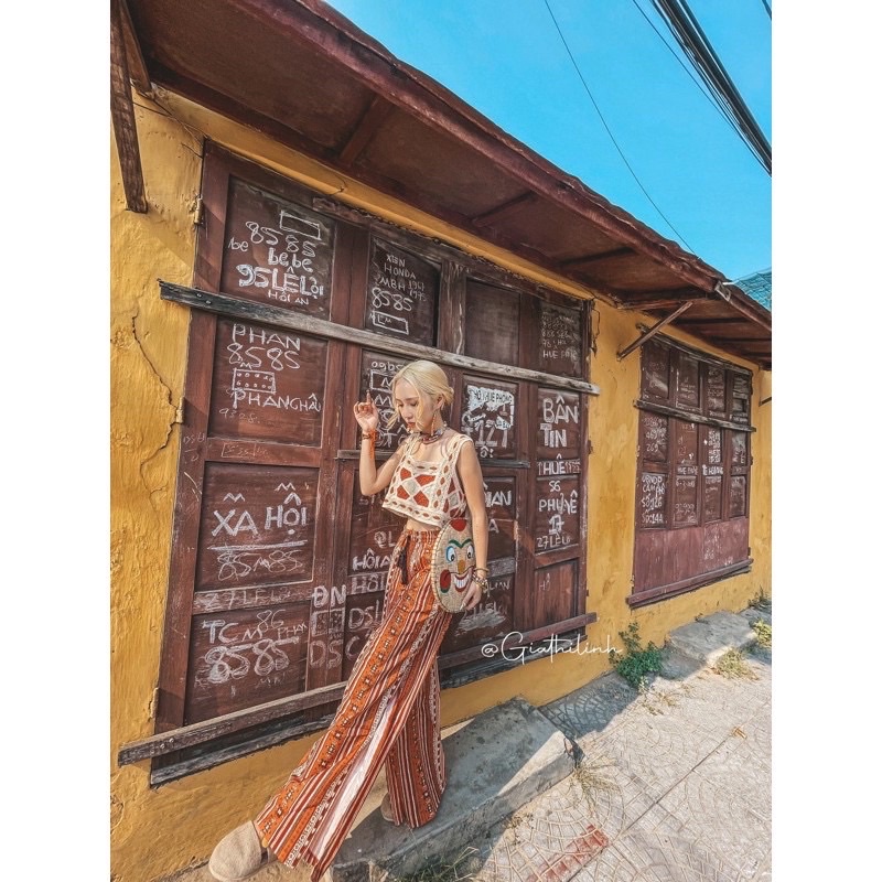 Sét Quần , Áo Croptop Phong Cách Vintage Thời Trang Nữ Mã3