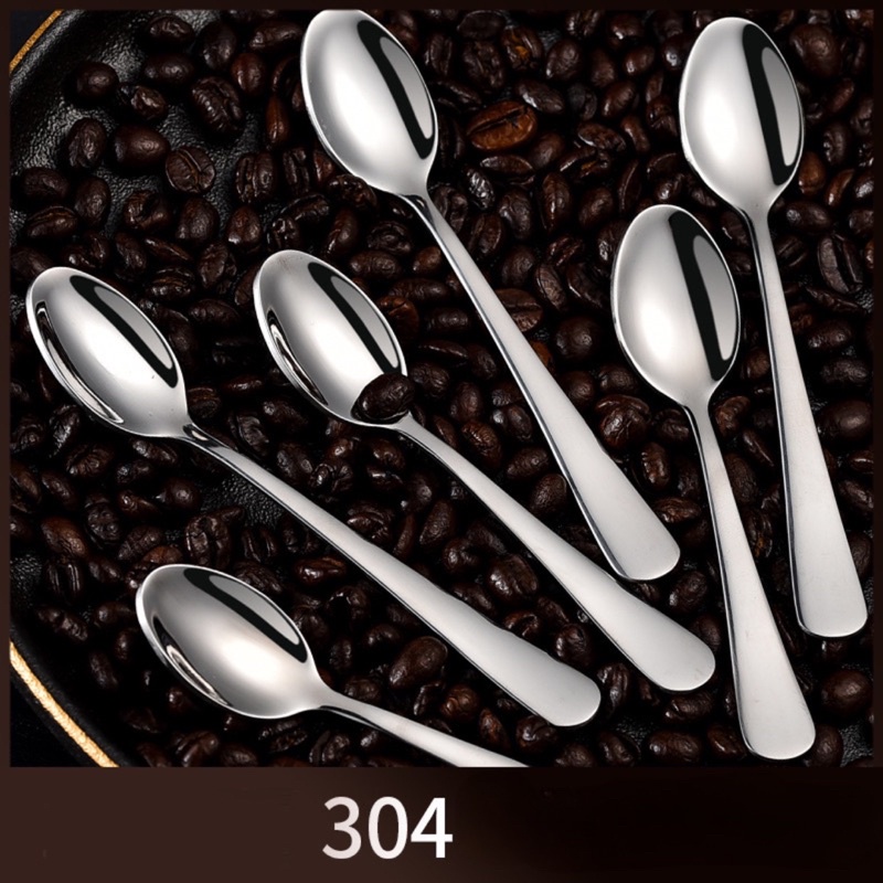Muỗng cà phê đen nóng cà phê sữa nóng inox 304 loại nhỏ 11.5cm (5 cái)