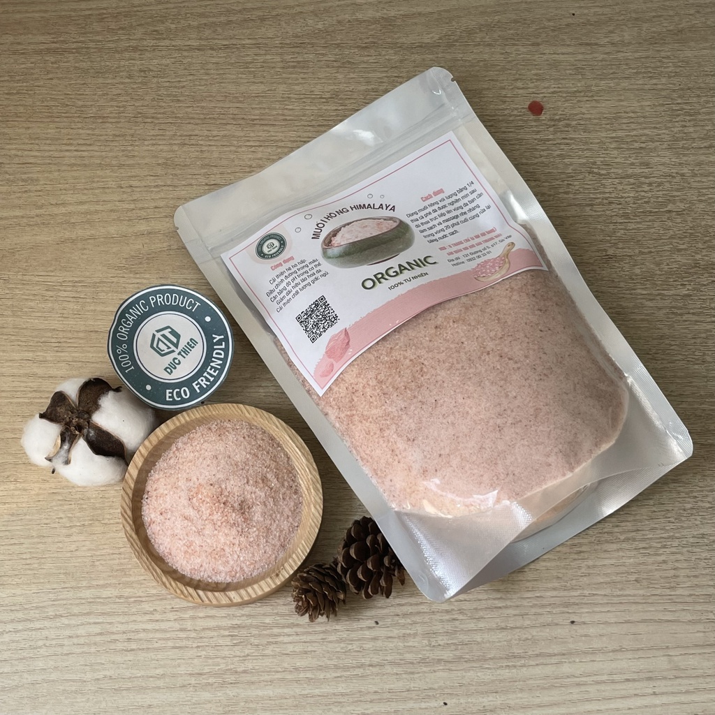 Muối Hồng Himalaya Organic 1Kg - Muối Hồng Himalaya Ngâm Chân Thải Độc Dạng Mịn Và Hạt