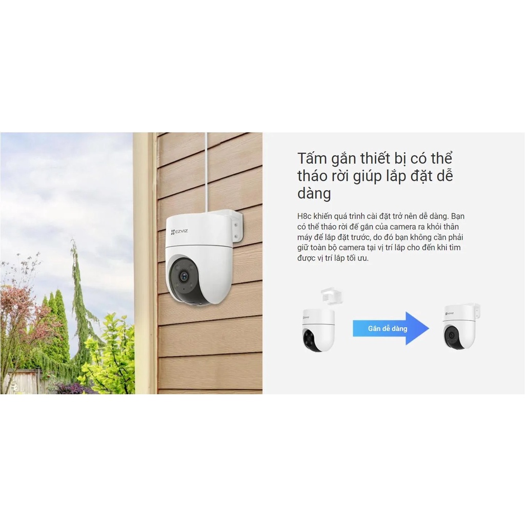 Ảnh Camera WIFI EZVIZ H8C 4MP 2K+ Full HD , Xoay 360, Trò Chuyện 2 Chiều, Ghi Hình Màu 3