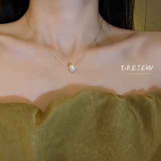 DREJEW Dây chuyền phối ngọc trai giả phong cách Hàn Quốc thanh lịch dành cho nữ