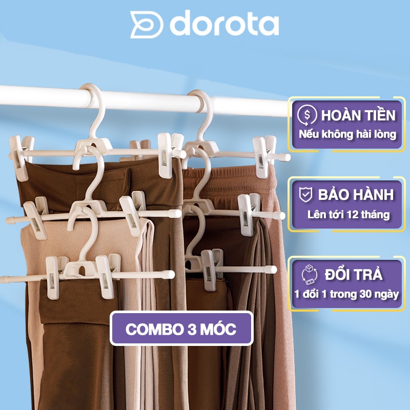 Móc kẹp quần áo cao cấp DOROTA treo váy quần jean tất vớ đồ lót đa năng AT454